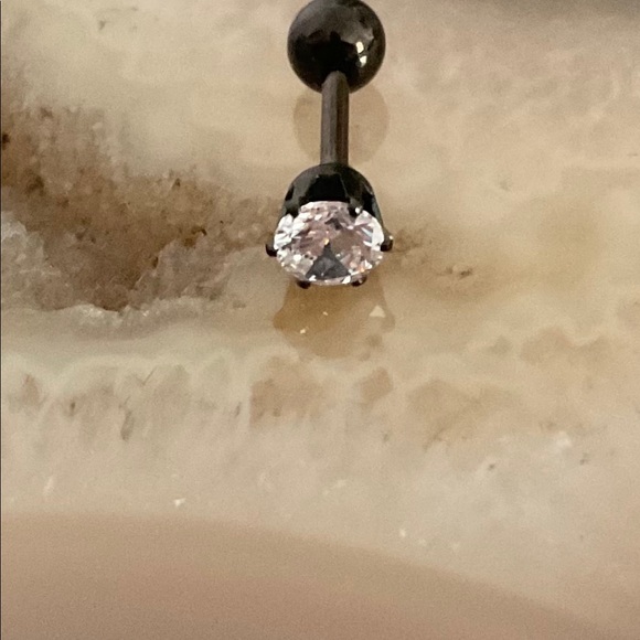 Gunmetal barbell earring cartilage tragus helix nose ring stud conch NEW - Picture 5 of 12